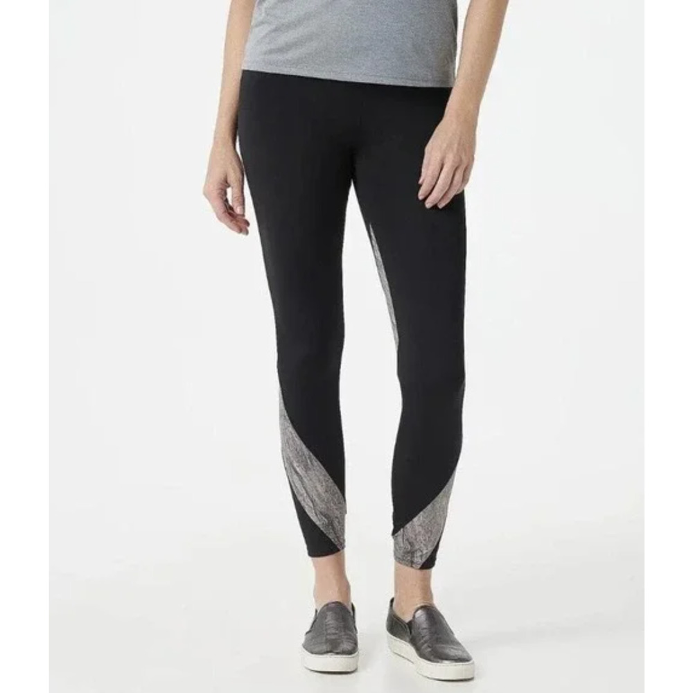 Soulgani Active Leggings Womens Petite XL Black High-Waist Camo Print Athleisure